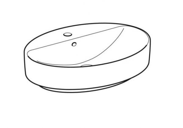 Geberit VariForm Aufsatzwaschtisch mit 1 Hahnloch, mit Überlauf oval, Breite 60cm,weiß_1