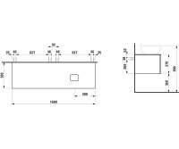 Vorschau: Laufen IL BAGNO ALESSI One Schubladenelement 1600, Ausschnitt rechts, zu WT H81897 5/6/7/8