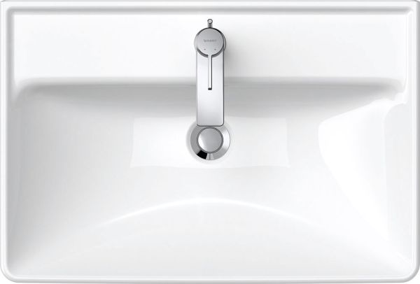 Duravit D-Neo Waschtisch rechteckig 65x44cm, mit Hahnloch und Überlauf, mit WonderGliss, weiß