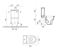 Vorschau: Catalano Zero Stand-WC Kombi 62x35cm, Tiefspüler, inkl. Spülkasten, weiß CATAglaze+ MPZNSET