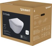 Vorschau: Duravit D-Code Wand-WC Set mit SoftClose WC-Sitz 54x37cm vormontierte Scharniere weiß 49030900B2