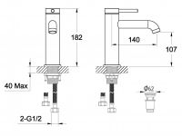 Vorschau: Avenarius Linie 280 Waschtischarmatur mit Schaftventil, Auslaufhöhe 107mm, chrom