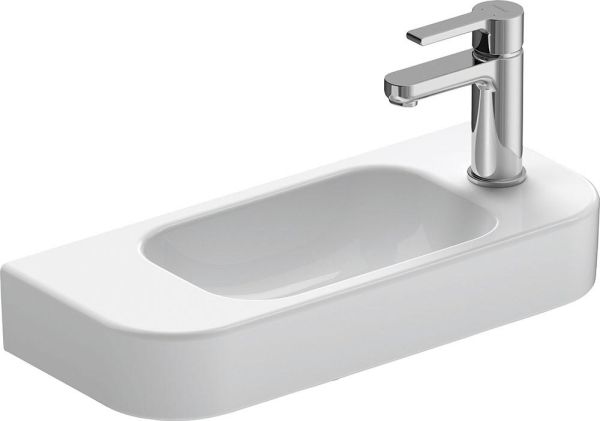 Duravit Happy D.2 Handwaschbecken rechteckig 50x22cm, mit Hahnloch rechts, ohne Überlauf, WonderGliss, weiß 07115000081