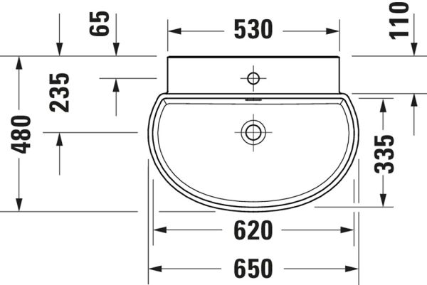 Duravit Balcoon Waschtisch 65x48 D-Form, clay terra matt