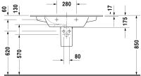 Vorschau: Duravit ME by Starck Waschtisch rechteckig 103x49cm, mit Hahnloch, mit Überlauf, weiß 2336100000