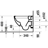 Vorschau: Duravit D-Code Wand-WC Compact rimless Set mit SoftClose WC-Sitz 48x37cm, weiß