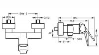 Vorschau: Hansa Hansatwist Einhand-Brause-Batterie, für Wandaufbau, Vollhebel, chrom