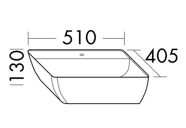 Burgbad Bel/Sys30 Mineralguss-Aufsatzwaschtisch mit Hahnlochbank, 51x40,5cm
