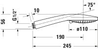 Vorschau: Duravit Handbrause 11cm, 3 Strahlarten, chrom