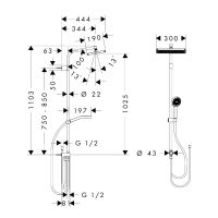 Vorschau: hansgrohe Activera Q Duschsystem 290 1jet Reno, EcoSmart, chrom