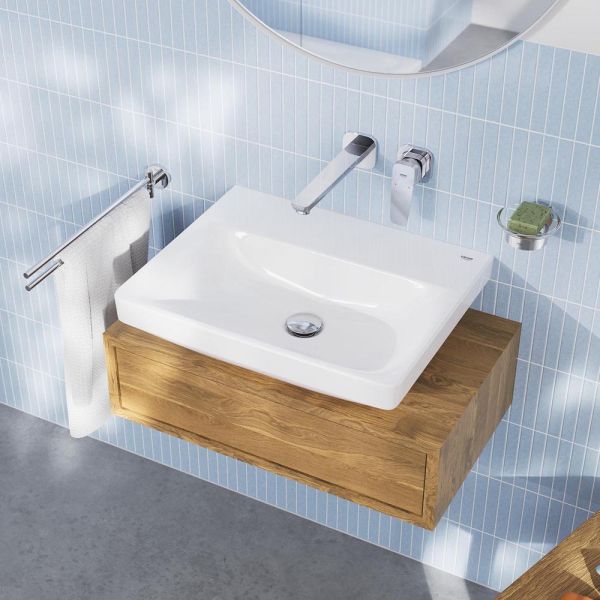 Grohe Euro Keramik Waschtisch 55cm ohne Hahnloch, ohne Überlauf, weiß