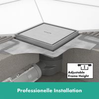 Vorschau: Hansgrohe RainDrain Brilliance Komplettset Punktablauf 10x10cm, befliesbar, edelstahl gebürstet