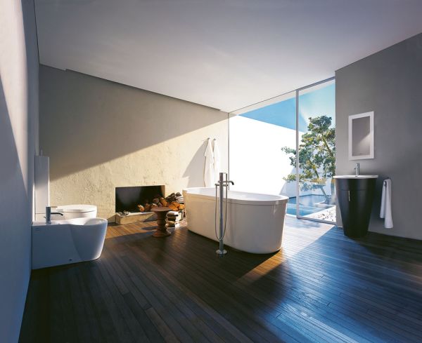 Duravit Starck 1 Waschtisch rund Ø58cm, mit 1 Hahnloch und Überlauf, WonderGliss, weiß 04065800001
