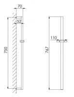 Vorschau: Steinberg Brausestange mit Gleiter, 75cm, chrom
