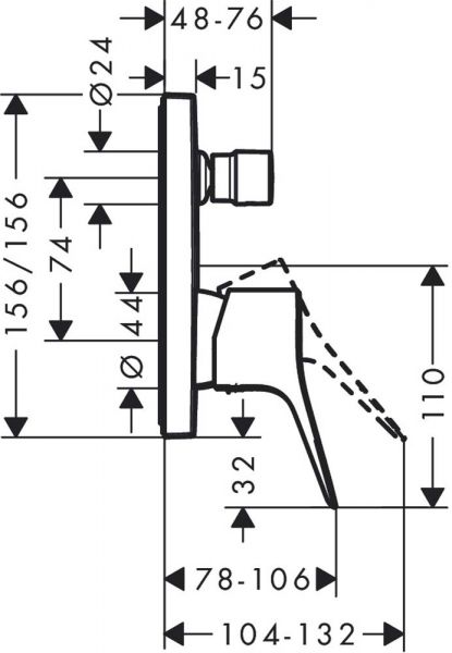 Hansgrohe Vivenis Einhebel-Wannenarmatur Unterputz, chrom 75415000