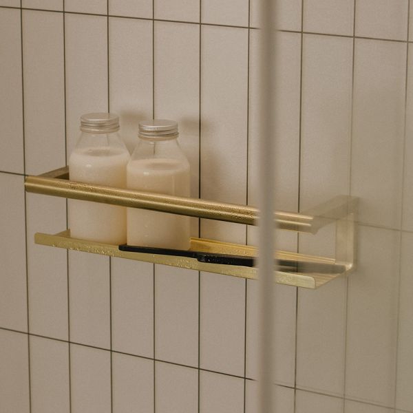 Cosmic Architect S+ Seifenkorb mit Duschabzieher 35cm, gold gebürstet