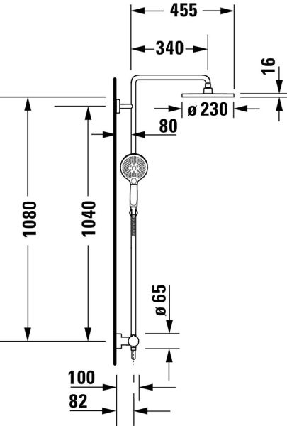 Duravit C.1 Shower System/Duschsystem mit Einhebel-Brausemischer, schwarz matt