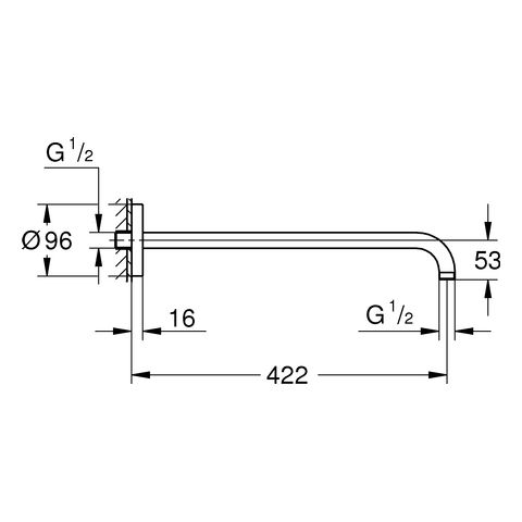 Grohe Rainshower Brausearm Ausladung 42,2cm, chrom