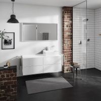 Vorschau: Hansgrohe Xevolos E Unterschrank 137cm für Aufsatzwaschtisch rechts mit Konsole, 4 Schubkästen