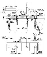 Vorschau: Grohe Concetto 4-Loch Einhand-Wannenkombination mit Brausegarnitur Euphoria Cosmopolitan, chrom