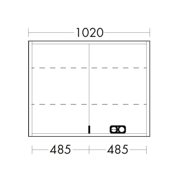 Burgbad rl20 Spiegelschrank 102x80cm mit Lichtrahmen, Wandeinbau