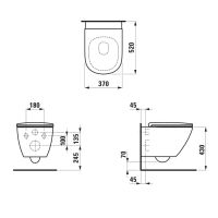 Vorschau: Laufen Lua Wand-WC Advanced Pack, spülrandlos, Silent flush, inkl. WC-Sitz, weiß