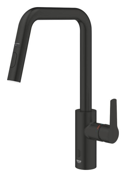 Grohe Start 2-in-1-Hybrid Küchenarmatur mit Spülbrause, schwarz matt