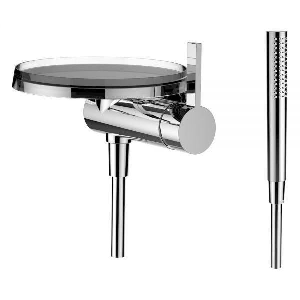 Kartell by Laufen Einhand-Duschenmischer, Disc für Simibox 1-point, mit Zubehör, chrom H3313390041411