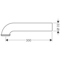 Vorschau: Hansgrohe Gebogenes Rohr 300mm, chrom 53555000 1