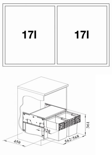 Blanco Abfallsystem Select II Compact 602 526207 2