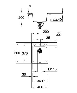 Grohe K700 50-C Kompositspüle