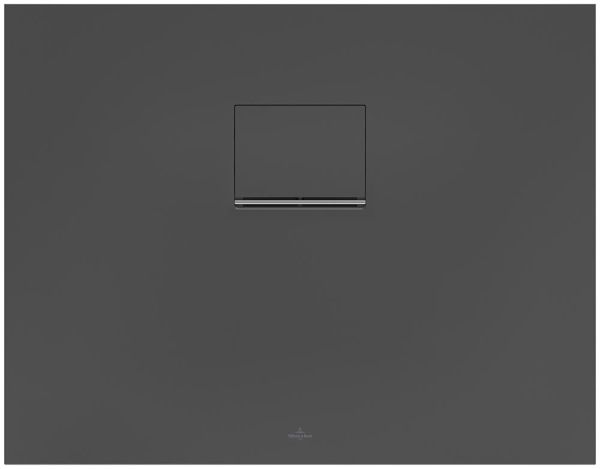 Villeroy&Boch Squaro Infinity Quaryl®-Duschwanne, lange Seite geschnitten an der Wand, 90x70cm, anthracite UDQ9070SQI2BV-1S