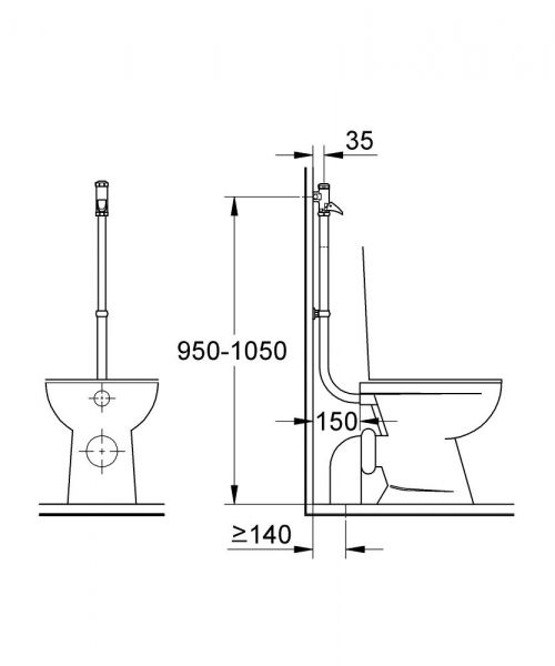 Grohe DAL-Voll-Automatic-Spüler DN 20 für WC Aufputz, chrom