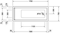 Vorschau: Duravit Starck Einbau-Badewanne rechteckig 170x70cm, weiß
