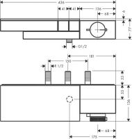 Vorschau: Axor Edge Thermostat Aufputzmontage/Unterputzmontage für 2 Verbraucher - Diamantschliff