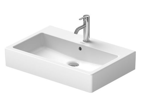 Duravit Vero Waschtisch rechteckig 70x47cm, 1 Hahnloch, mit Überlauf, WonderGliss, geschliffen, weiß 04547000271