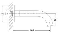 Vorschau: Steinberg Serie 100 / 250 Wand-Auslauf für Waschtisch oder Wanne, Ausladung 165mm, chrom