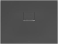 Villeroy&Boch Squaro Infinity Quaryl®-Duschwanne, flächenbündiger Einbau, 100x75cm, anthracite, UDQ1075SQI2IV-1S