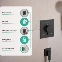 Vorschau: hansgrohe Ecostat Comfort E Thermostat mit Sicherungskombination, brushed black chrome