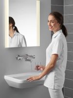 Vorschau: WimTec ECOSAN W6 HyPlus Aufputzwandarmatur 6V Batteriebetrieb 275 mm Ausladung, chrom