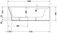 Vorschau: Duravit Cape Cod Eck-Badewanne 190x90cm Ecke rechts, weiß