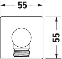 Vorschau: Duravit Wandanschlussbogen, eckig, chrom