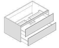 Artelinea MONOLITE Waschtisch-Unterschrank 90x53cm, 2 Laden, bianco assoluto