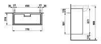 Vorschau: Laufen The New Classic Waschtischunterbau 78cm, 2 Schubladen, passend zu Möbelwaschtisch 81385.5