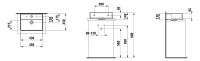 Vorschau: Kartell by Laufen Aufsatzhandwaschbecken wandmontiert, mit Standardablauf, 45x34cm, technische Zeichnung