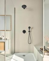 Vorschau: Grohe Tempesta 110 Wandhalterset mit Wandanschlussbogen schwarz matt