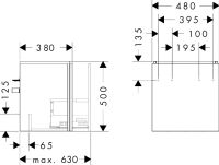 Vorschau: hansgrohe Xilesa E Unterschrank 48x38cm für Handwaschbecken mit 1 Schubkasten