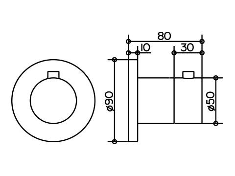 Keuco IXMO Thermostatarmatur UP DN 15 Rosette rund