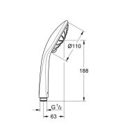 Vorschau: Grohe Euphoria 110 Massage Handbrause 3 Strahlarten, chrom