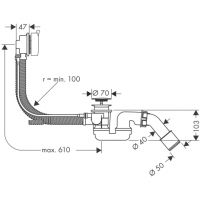 Vorschau: Hansgrohe Flexaplus S Komplettset mit Ab- und Überlaufgarnitur für Normalwannen, chrom